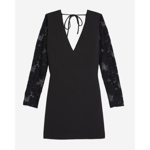 The Kooples Lace Sleeve Crepe Dress NWT Size 1 (US Small) – Retail $345 - Picture 5 of 11
